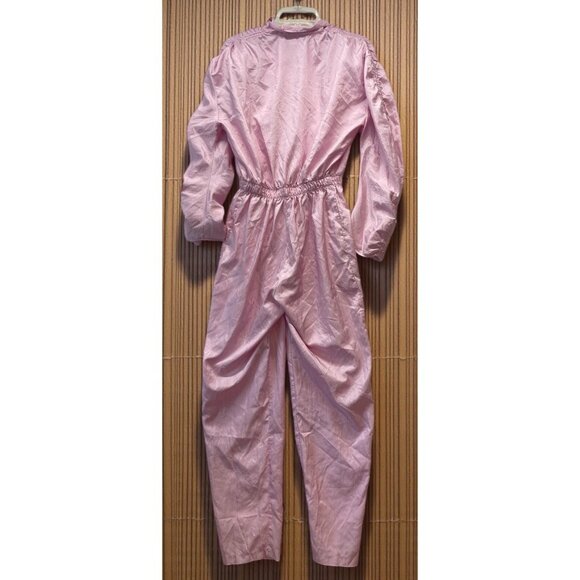 Vintage Joan Walters Women's Pink Sz 12  Long Sleeve Jumpsuit Polyester Retro - Picture 2 of 9